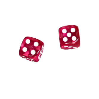 Translucent Pink 14 mm D6 Roll Playing Game Dices with White Dots
