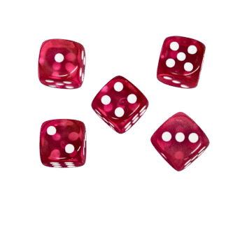 Translucent Pink 14 mm D6 Roll Playing Game Dices with White Dots