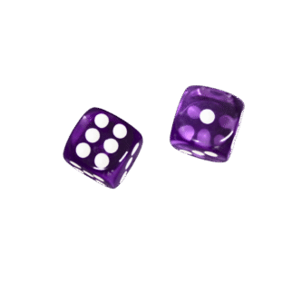 Translucent Purple 14 mm D6 Roll Playing Game Dices with White Dots