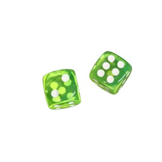 Translucent Green 14 mm D6 Roll Playing Game Dices with White Dots