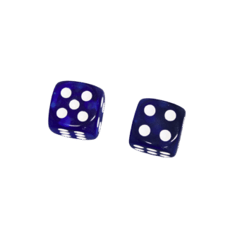 Translucent Dark Blue 14 mm D6 Roll Playing Game Dices with White Dots