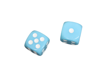Opaque Light Blue 16 mm D6 Roll Playing Game Dices with White Dots