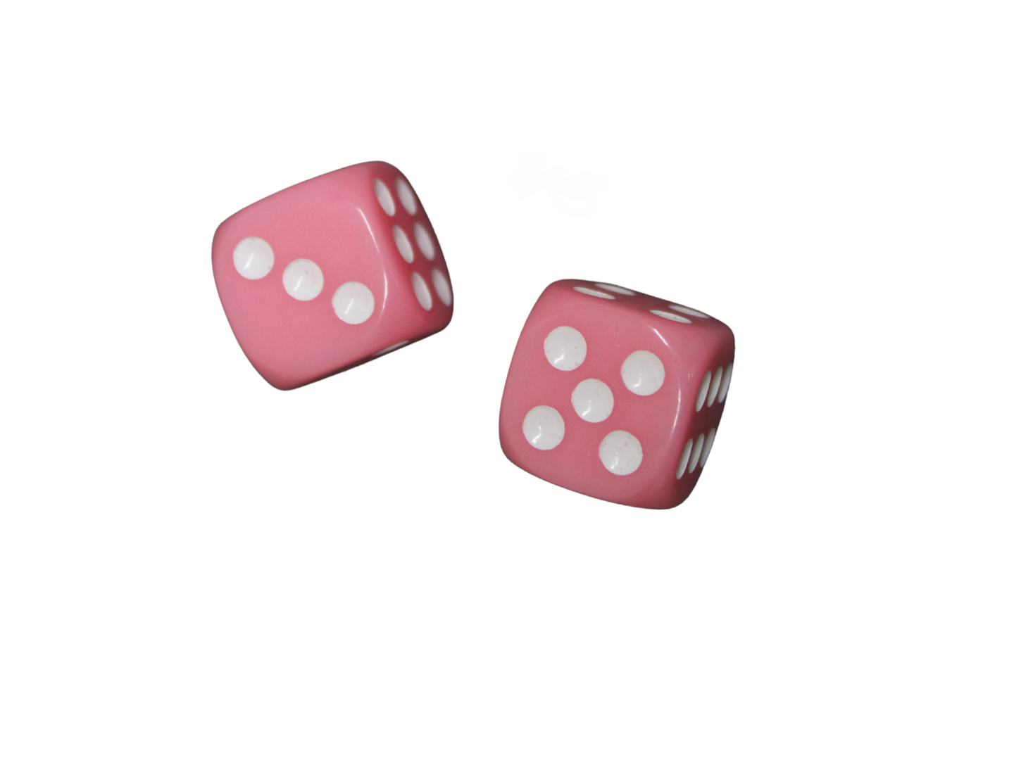 Opaque Light Pink 16 mm D6 Roll Playing Game Dices with White Dots - Image 2
