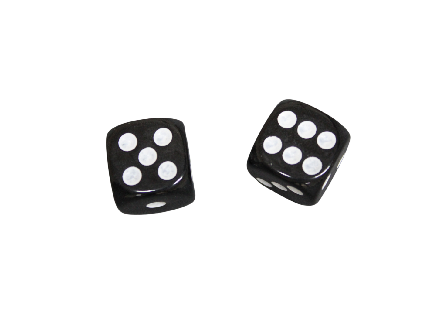 Opaque Black 16 mm D6 Roll Playing Game Dices with White Dots - Image 2