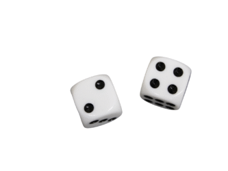 Opaque White 14 mm D6 Roll Playing Game Dices with Black Dots