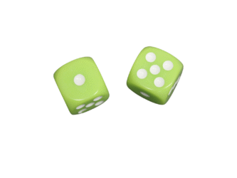 Opaque Lime Green 14 mm D6 Roll Playing Game Dices with White Dots