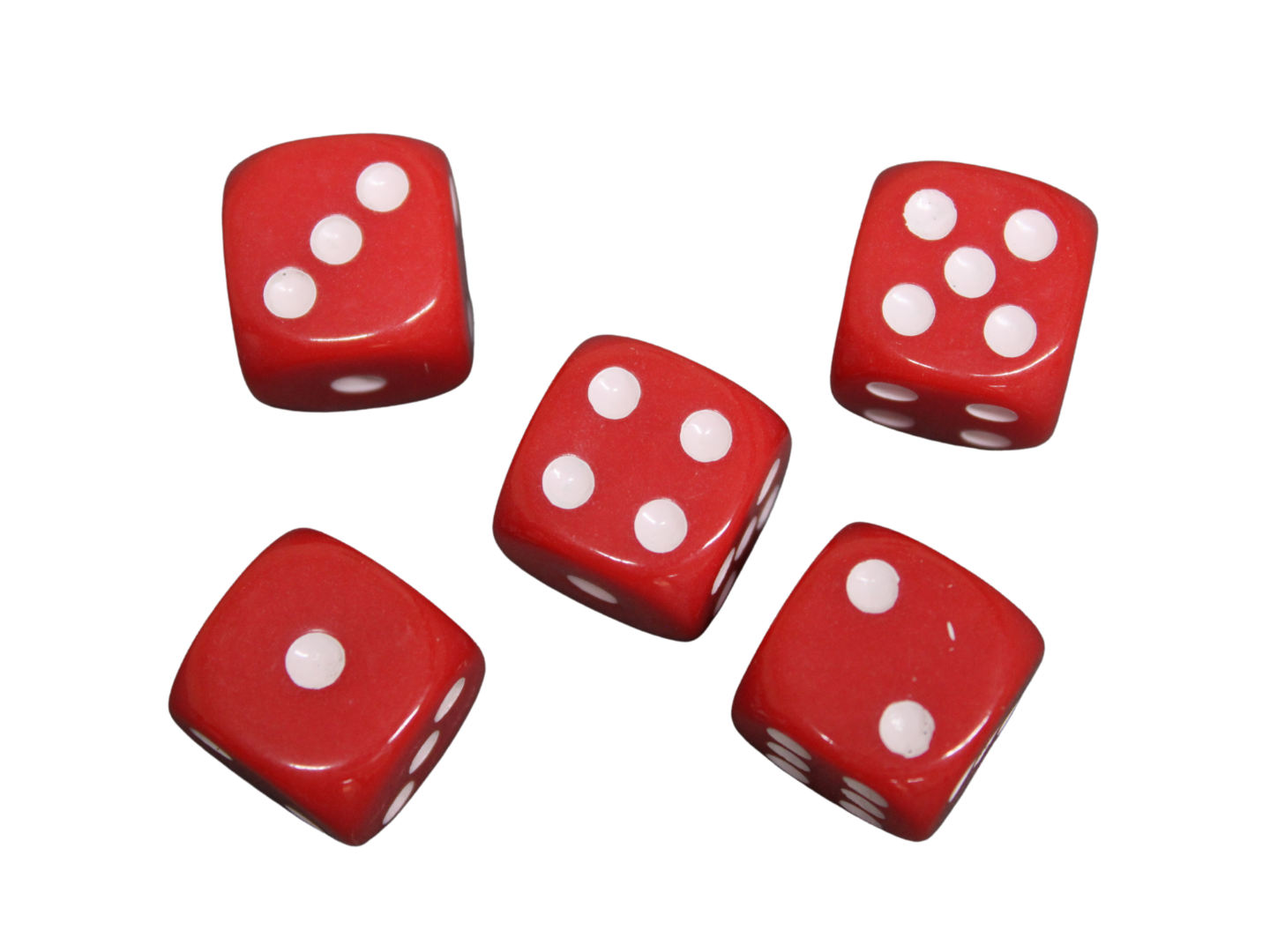 Opaque Red 14 mm D6 Roll Playing Game Dices with White Dots