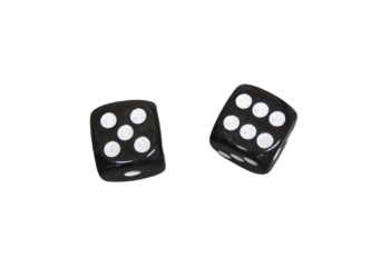 Opaque Black 14 mm D6 Roll Playing Game Dices with White Dots